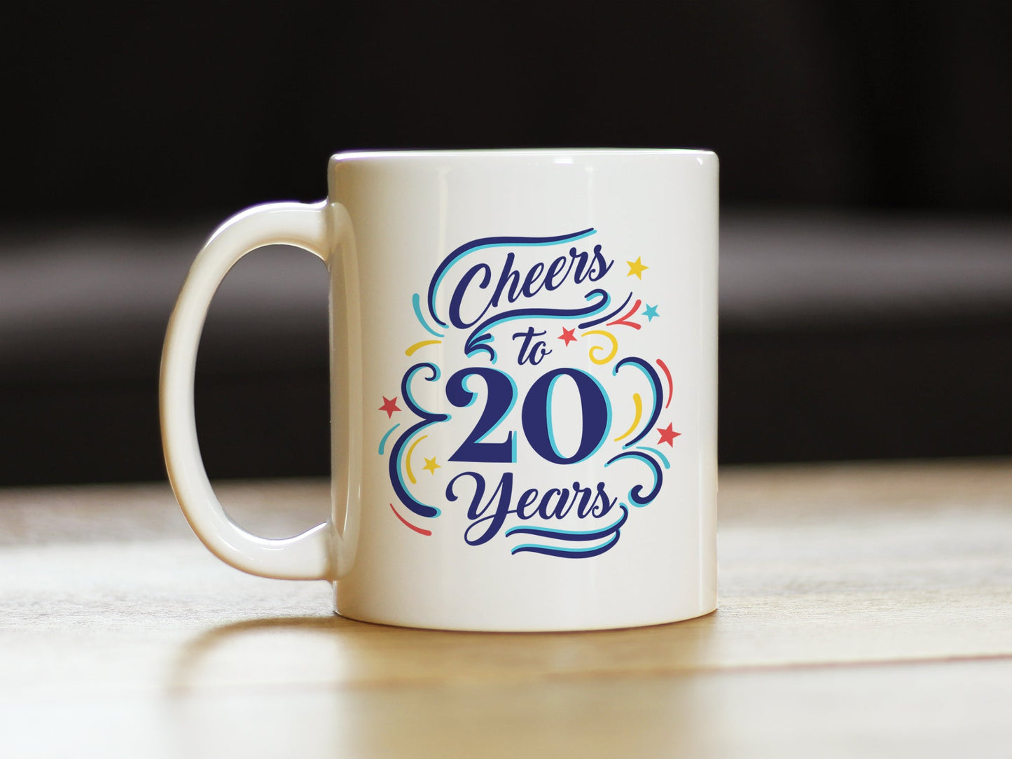 Cheers to 20 Years - Coffee Mug Gifts for Women & Men - 20th Anniversary Party Decor