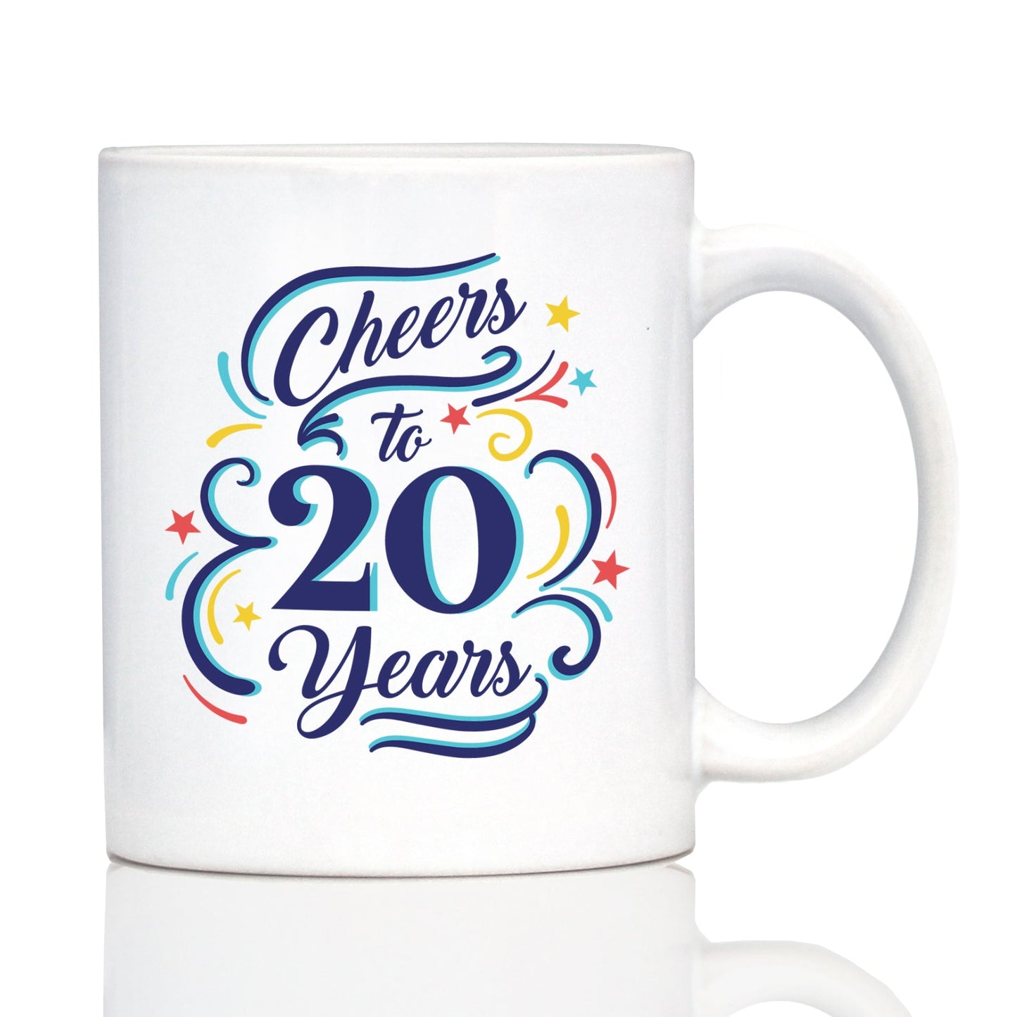Cheers to 20 Years - Coffee Mug Gifts for Women & Men - 20th Anniversary Party Decor