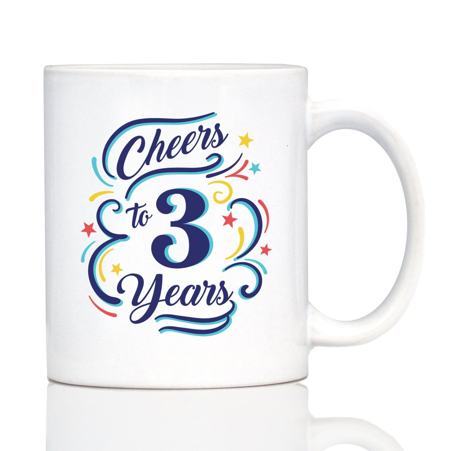Cheers to Years - Anniversary Party Cups & Decor - Engraved Glasses & Color Ceramic Coffee Mugs