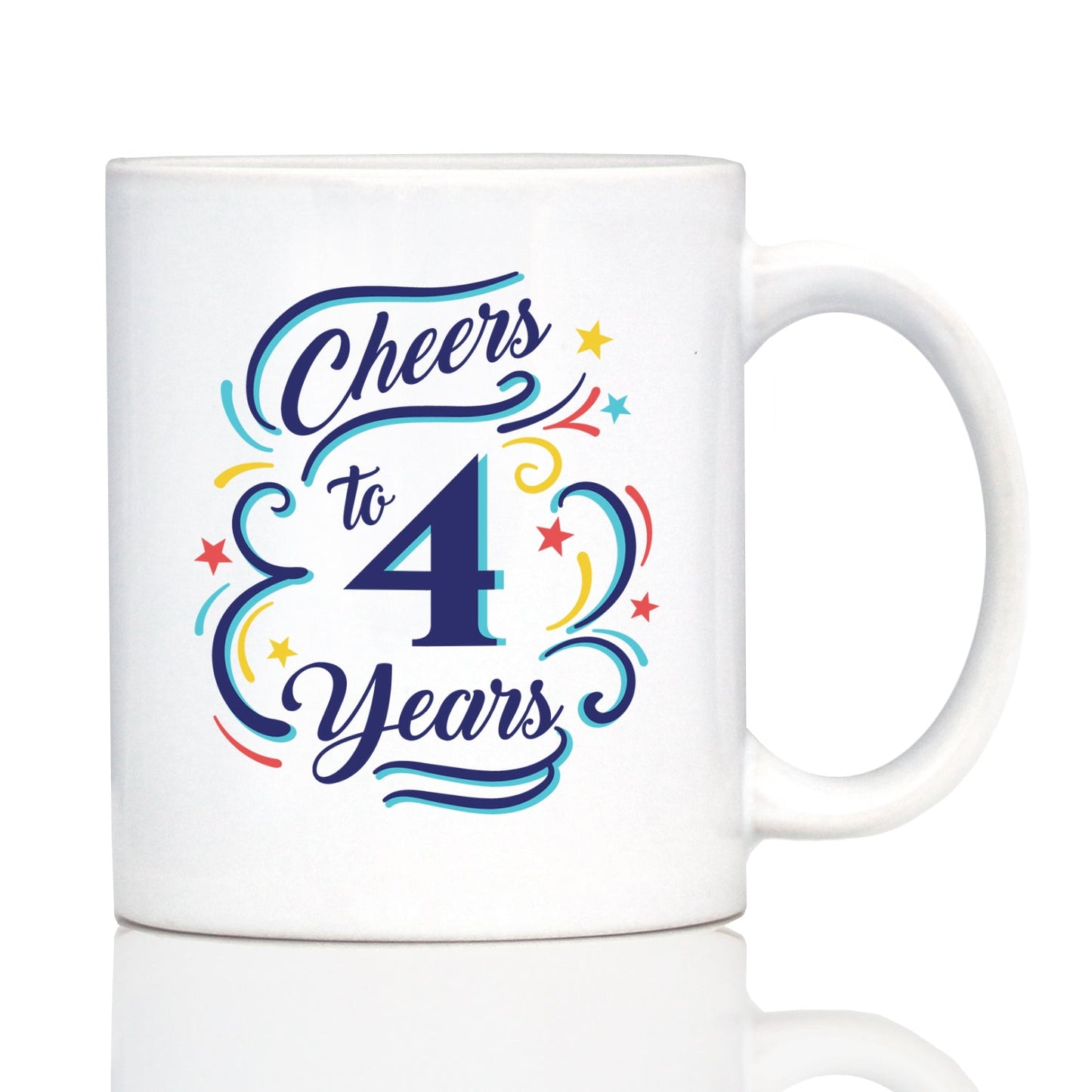 Cheers to Years - Anniversary Party Cups & Decor - Engraved Glasses & Color Ceramic Coffee Mugs
