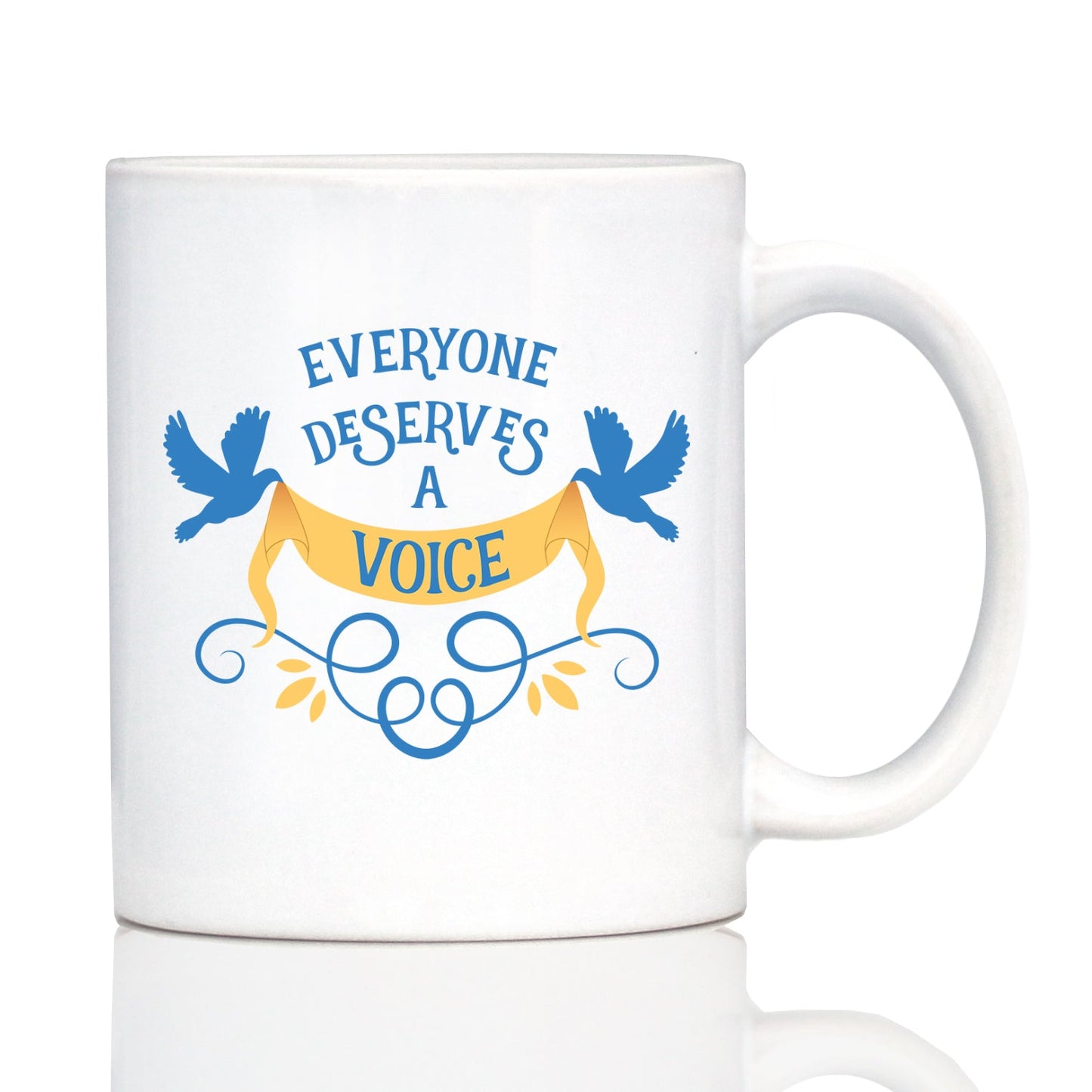 Everyone Deserves A Voice Coffee Mug Cute Thank You Gifts for SLP White Ceramic Coffee Cup