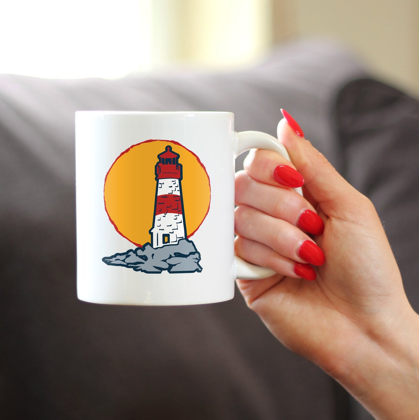 Lighthouse Coffee Mug Gifts for Women and Men - Nautical and Beach Coastal Decor