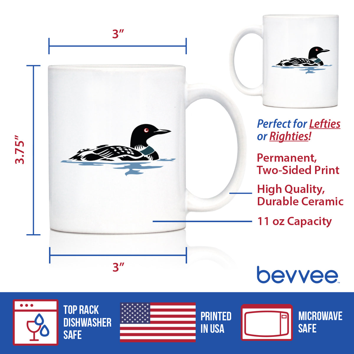 Loon Coffee Mug - Fun Bird Gifts and Lake Decor for Wildlife Lovers