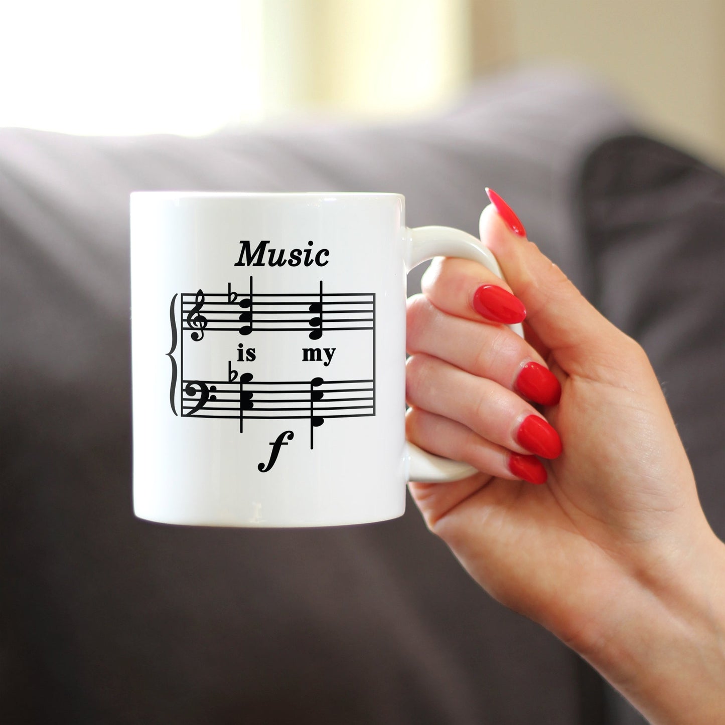 Music Is My Forte Coffee Mug - Funny Musician Gifts and Musical Accessories