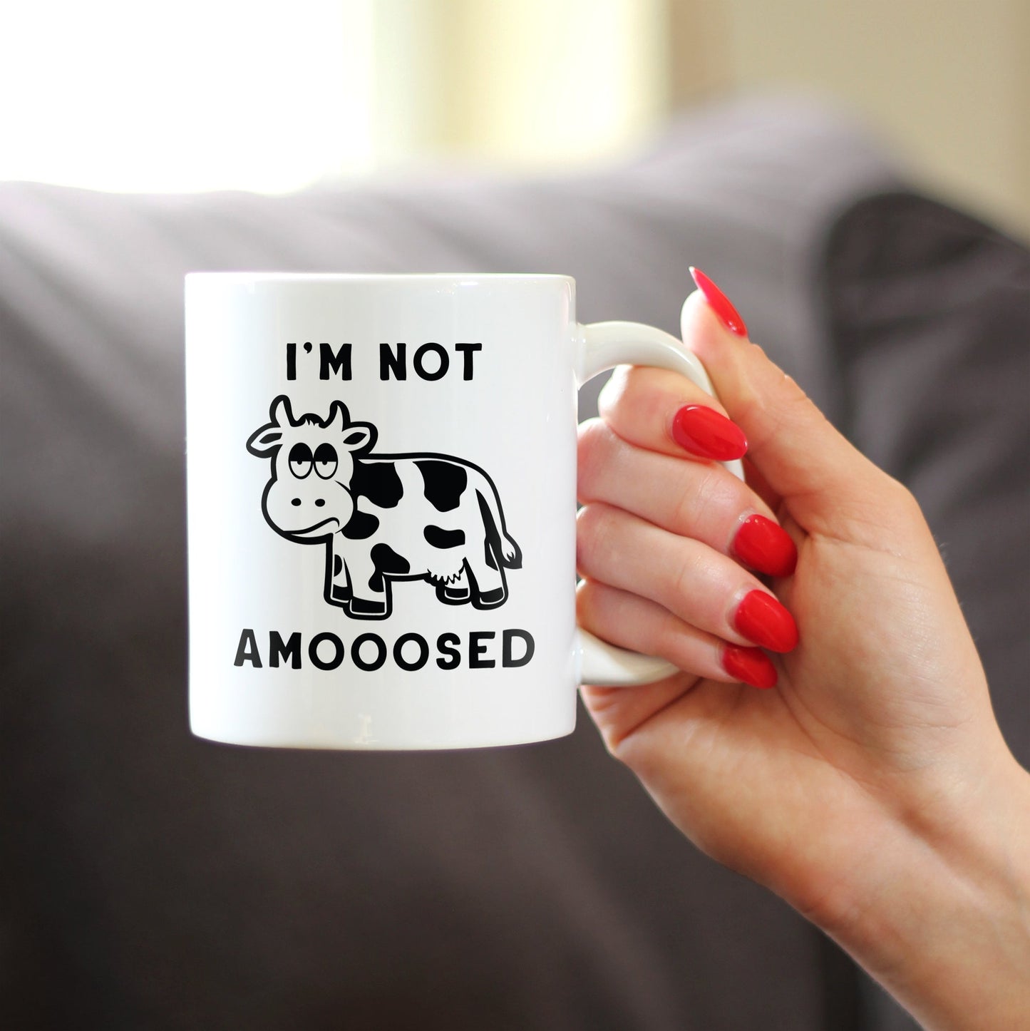 Not Amooosed - Cow Coffee Mug - Funny Cow Gifts and Decor