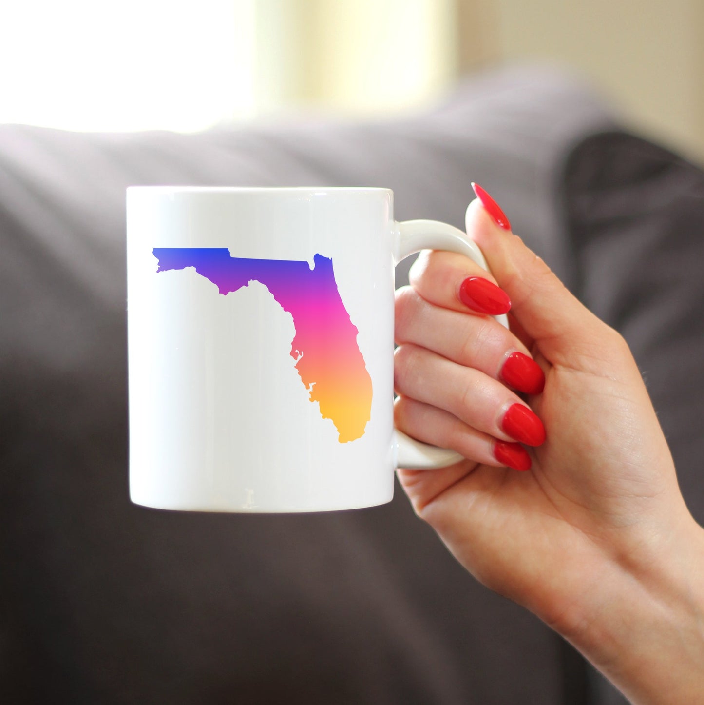 Florida State Outline Coffee Mug - State Themed Drinking Decor and Gifts for Floridian Women & Men