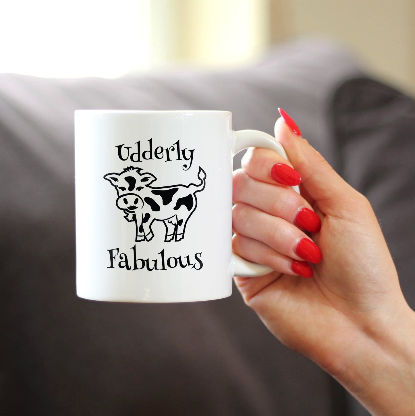 Udderly Fabulous - Cow Coffee Mug - Funny Cow Gifts & Decor