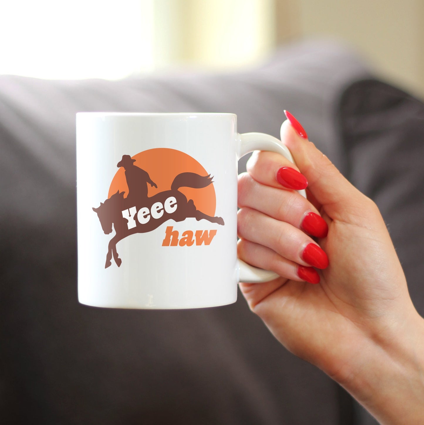 Yeehaw Coffee Mug Rodeo Party Decor & Western Home Decorations White Ceramic Coffee Cup