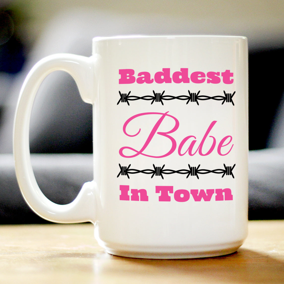 Baddest Babe Coffee Mug Gifts for Women with Attitude White Ceramic Coffee Cup