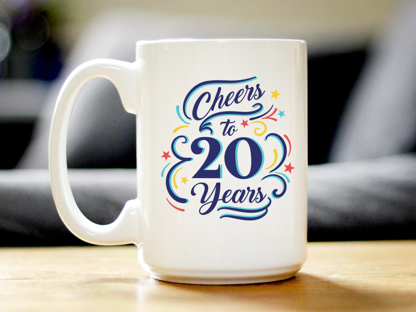 Cheers to 20 Years - Coffee Mug Gifts for Women & Men - 20th Anniversary Party Decor