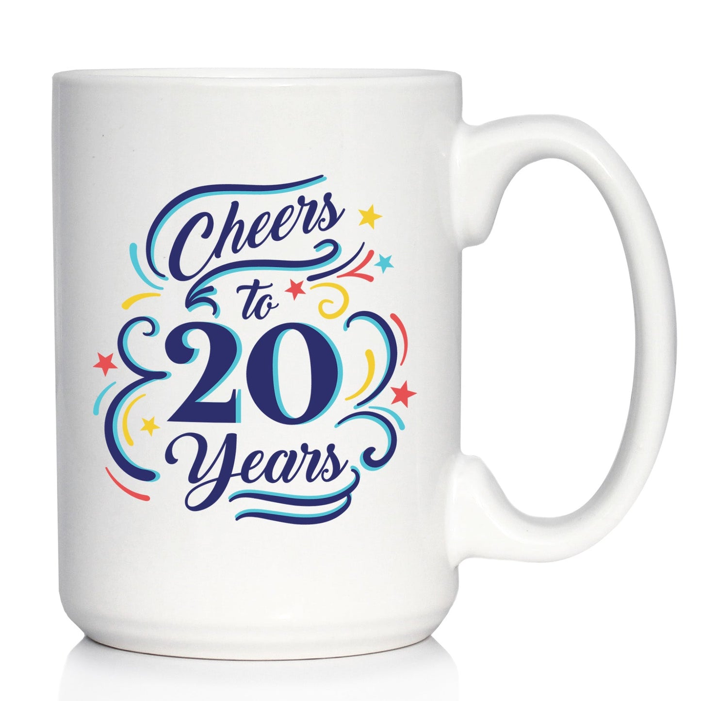Cheers to 20 Years - Coffee Mug Gifts for Women & Men - 20th Anniversary Party Decor