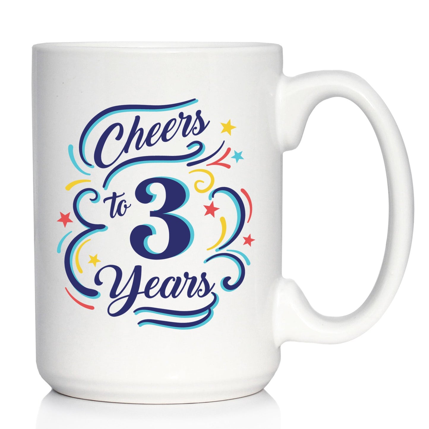 Cheers to Years - Anniversary Party Cups & Decor - Engraved Glasses & Color Ceramic Coffee Mugs