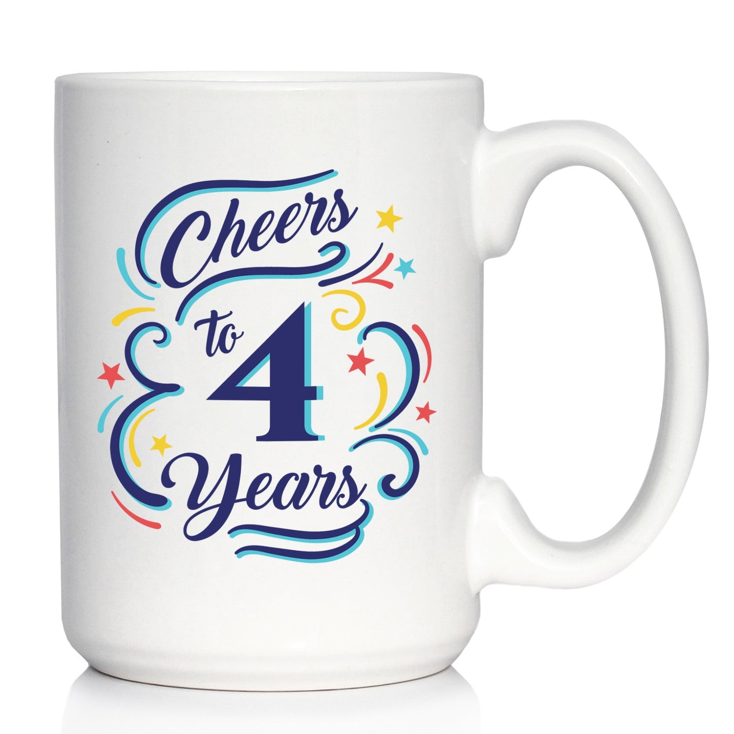 Cheers to Years - Anniversary Party Cups & Decor - Engraved Glasses & Color Ceramic Coffee Mugs