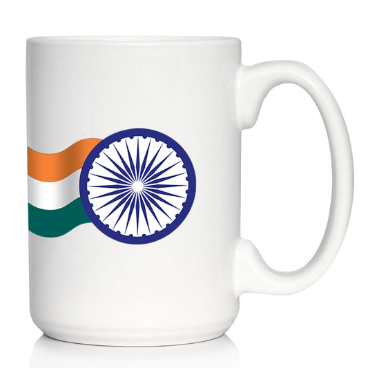India Flag Coffee Mug Indian Gifts and Souvenirs White Ceramic Coffee Cup