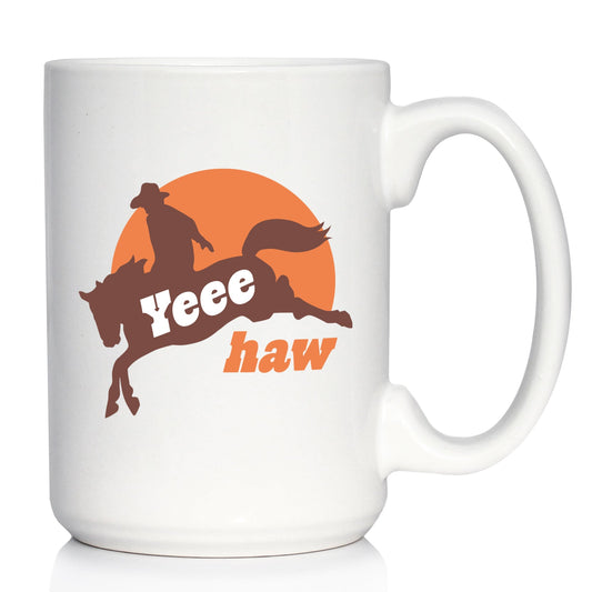 Yeehaw Coffee Mug Rodeo Party Decor & Western Home Decorations White Ceramic Coffee Cup