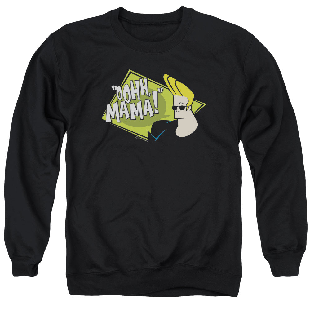 Johnny Bravo Oohh Mama Mens Crewneck Sweatshirt Black Officially Licensed
