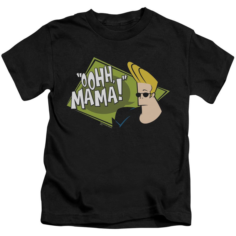 Johnny Bravo Oohh Mama Juvenile Kids Youth T Shirt Black Officially Licensed