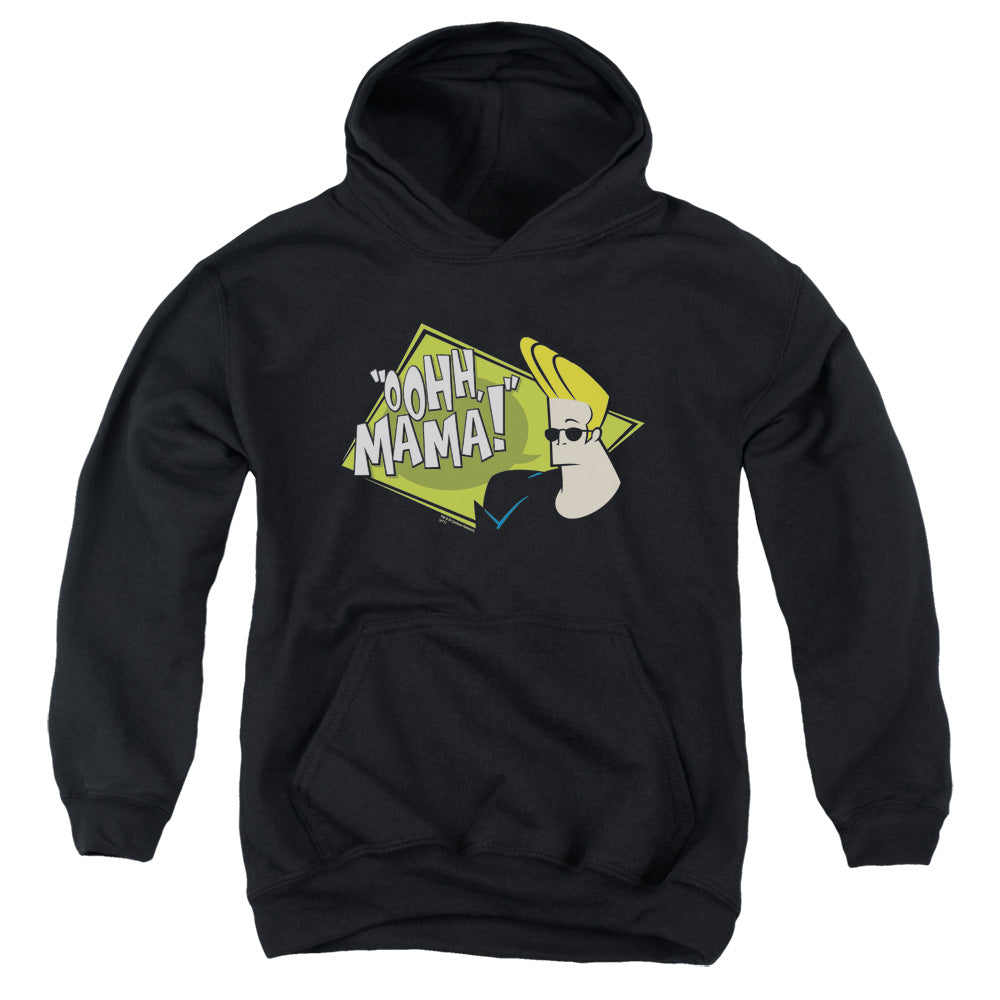 Johnny Bravo Oohh Mama Kids Youth Hoodie Black Officially Licensed