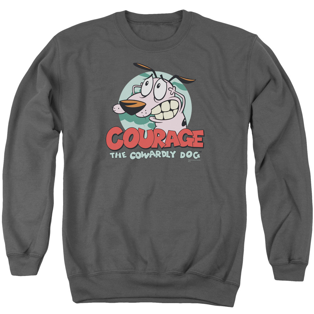 Courage The Cowardly Dog Courage Mens Crewneck Sweatshirt Charcoal Officially Licensed