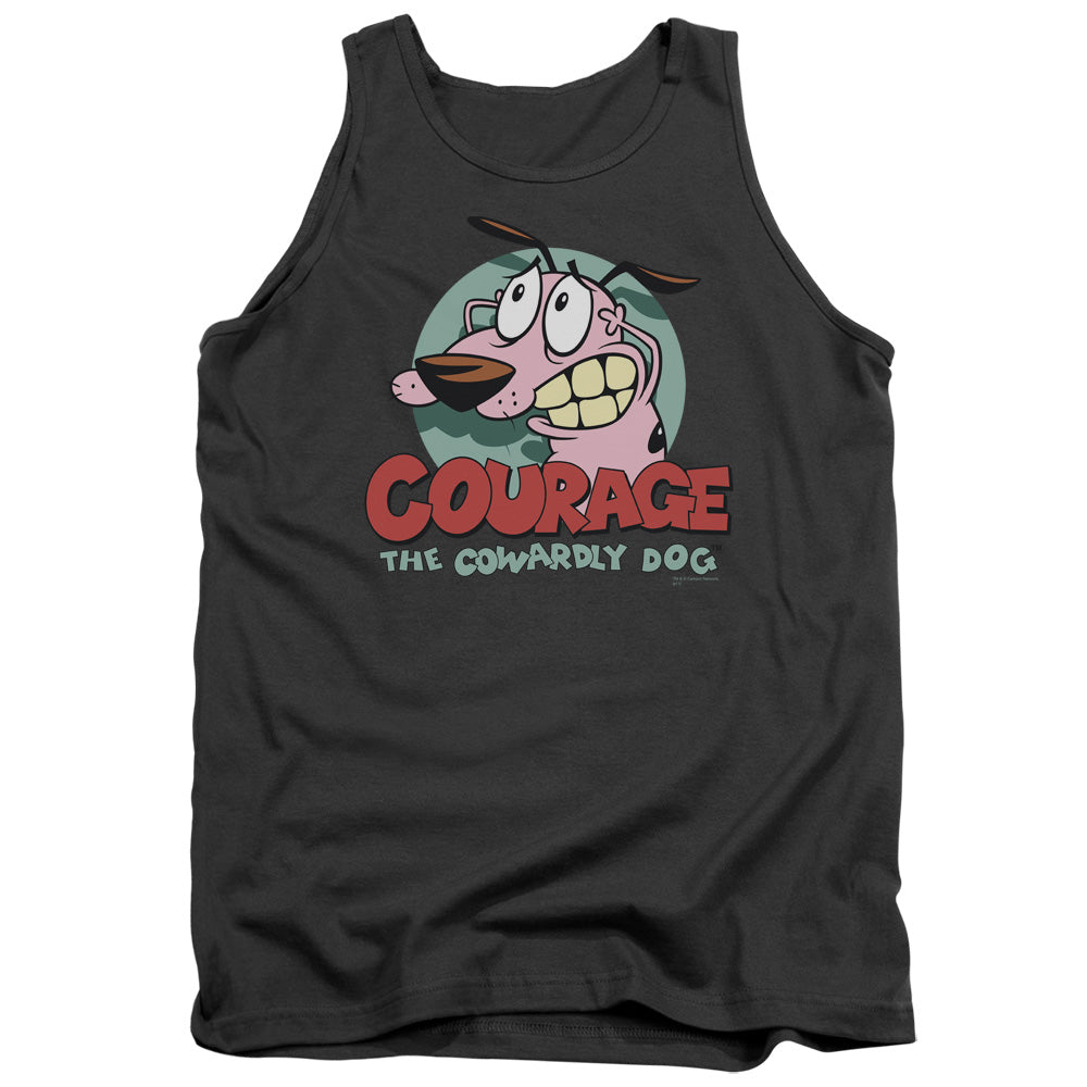 Courage The Cowardly Dog Courage Mens Tank Top Shirt Charcoal Officially Licensed