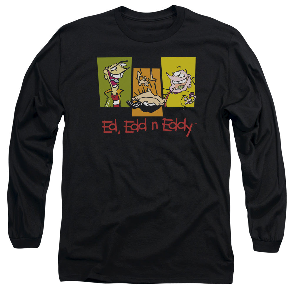 Ed Edd Eddy 3 Eds Mens Long Sleeve Shirt Black Officially Licensed