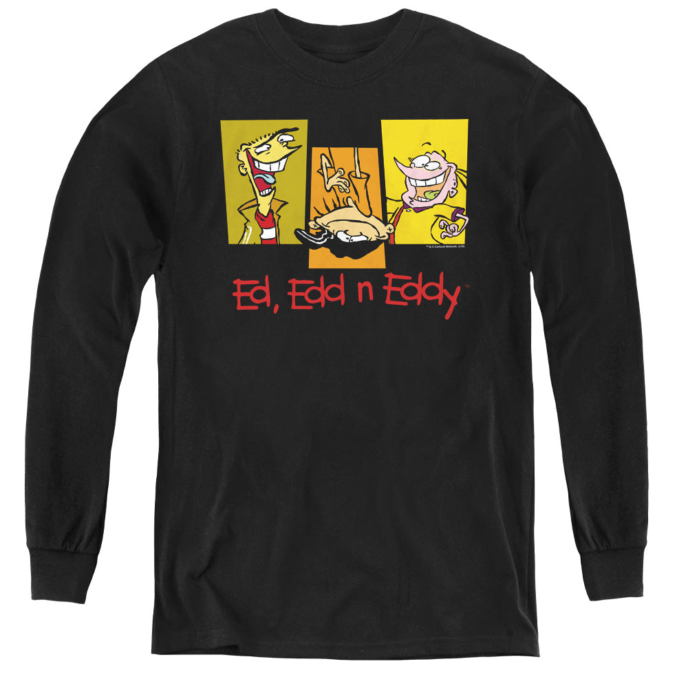 Ed Edd N Eddy 3 Eds Long Sleeve Kids Youth T Shirt Black Officially Licensed