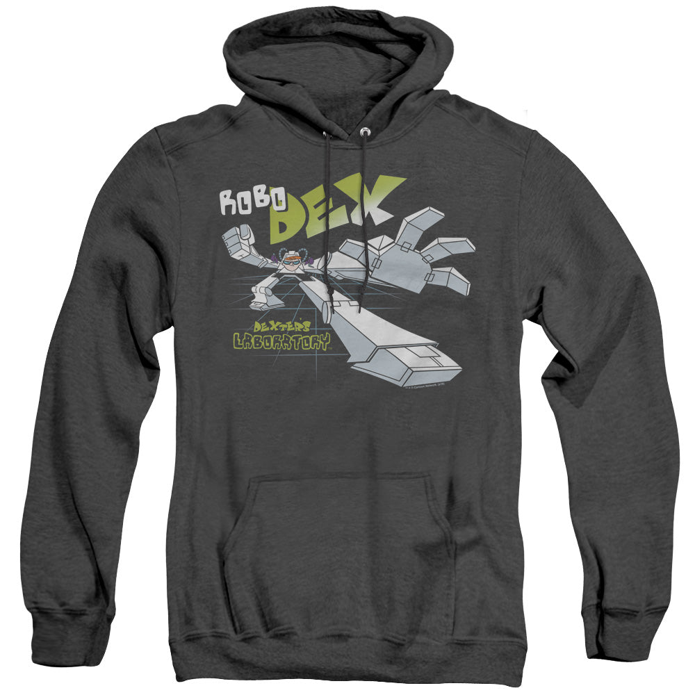 Dexters Laboratory Robo Dex Heather Mens Hoodie Black Officially Licensed