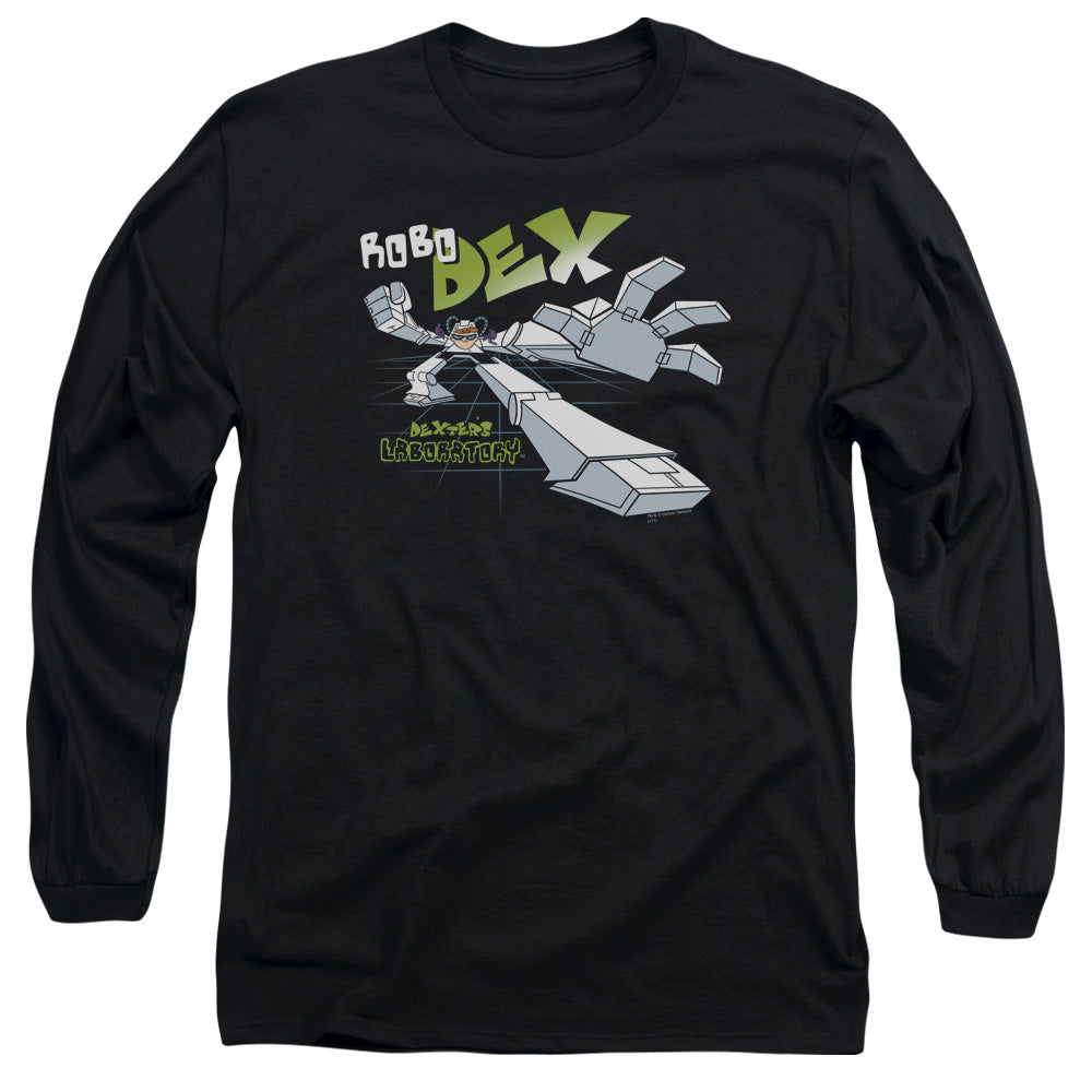 Dexters Laboratory Robo Dex Mens Long Sleeve Shirt Black Officially Licensed Officially Licensed