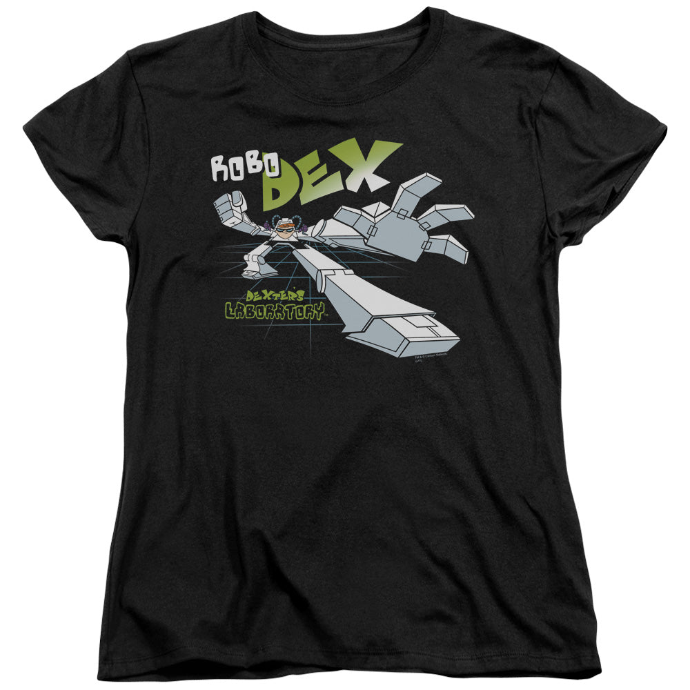 Dexters Laboratory Robo Dex Womens T Shirt Black Officially Licensed