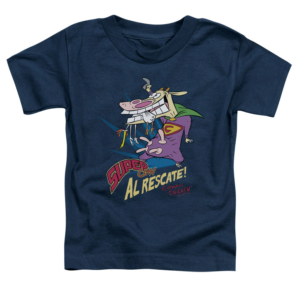Cow & Chicken Super Cow Toddler Kids Youth T Shirt Navy Blue Officially Licensed
