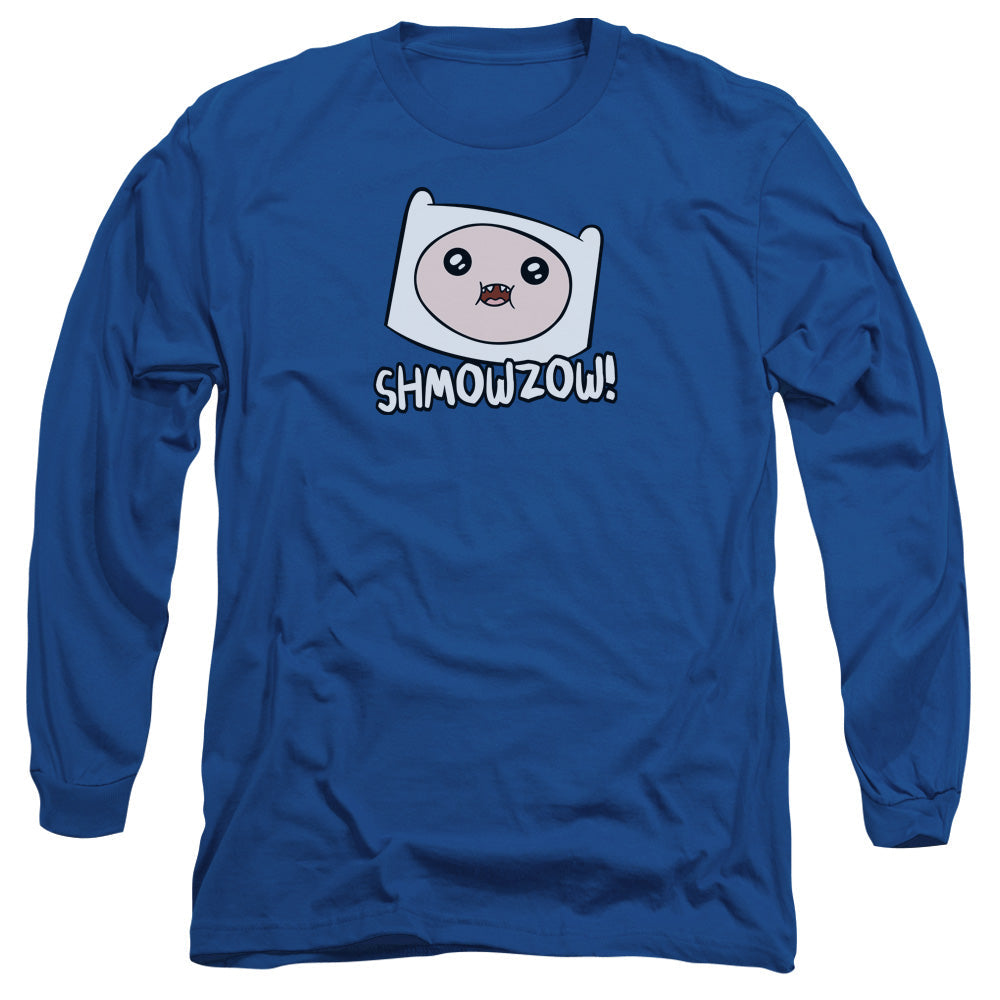 Adventure Time Shmowzow Mens Long Sleeve Shirt Royal Officially Licensed