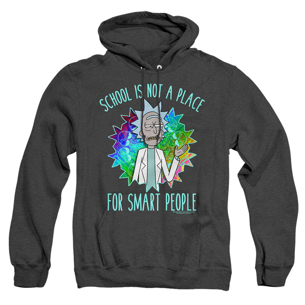 Rick And Morty School Mens Heather Hoodie Black Officially Licensed