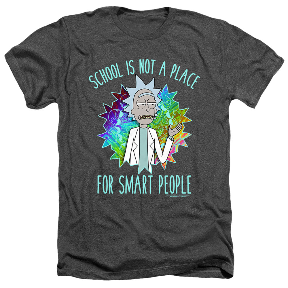 Rick And Morty School Heather Mens T Shirt Black Officially Licensed