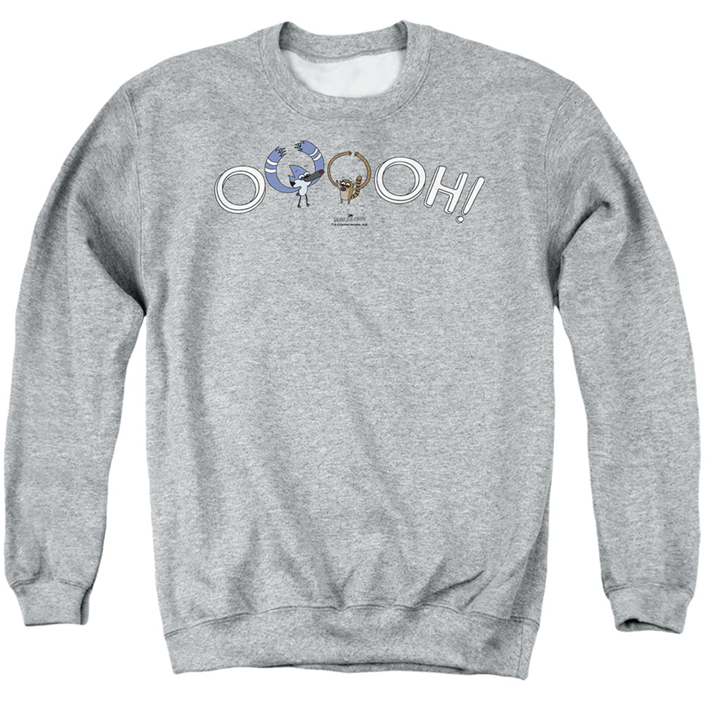 The Regular Show Ooooh Mens Crewneck Sweatshirt Athletic Heather Officially Licensed