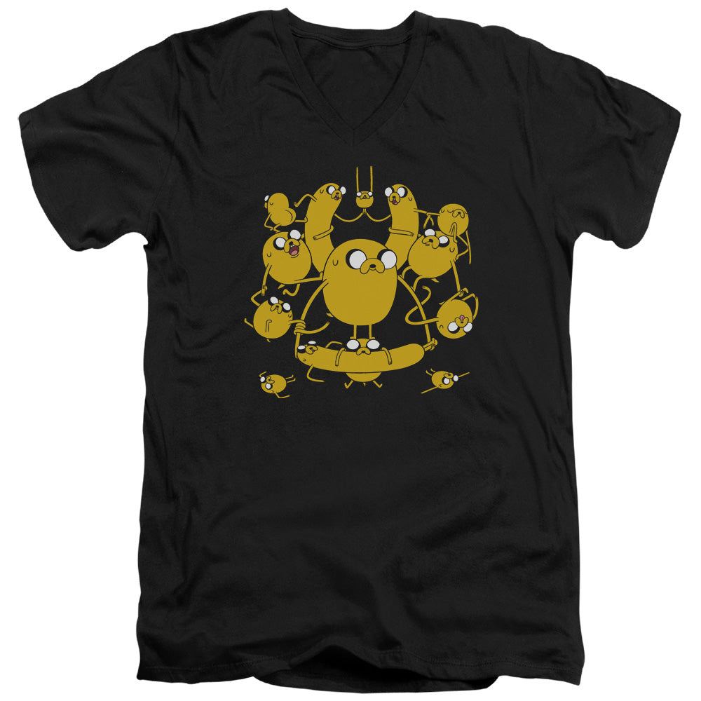 Adventure Time Jakes Mens Slim Fit V Neck T Shirt Black Officially Licensed