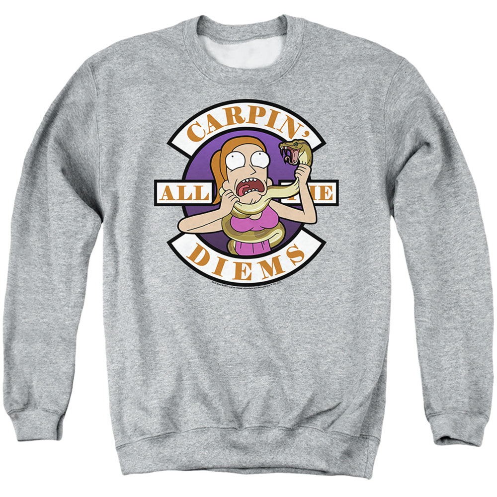 Rick And Morty Carp En All Them Diems Mens Crewneck Sweatshirt Athletic Heather