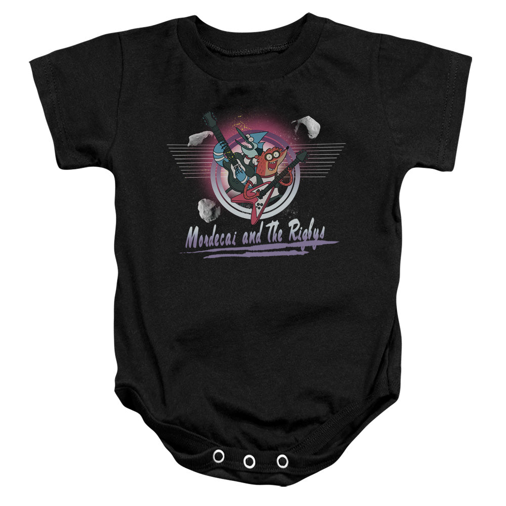 The Regular Show Mordecai & the Rigbys Infant Baby Snapsuit Black Officially Licensed