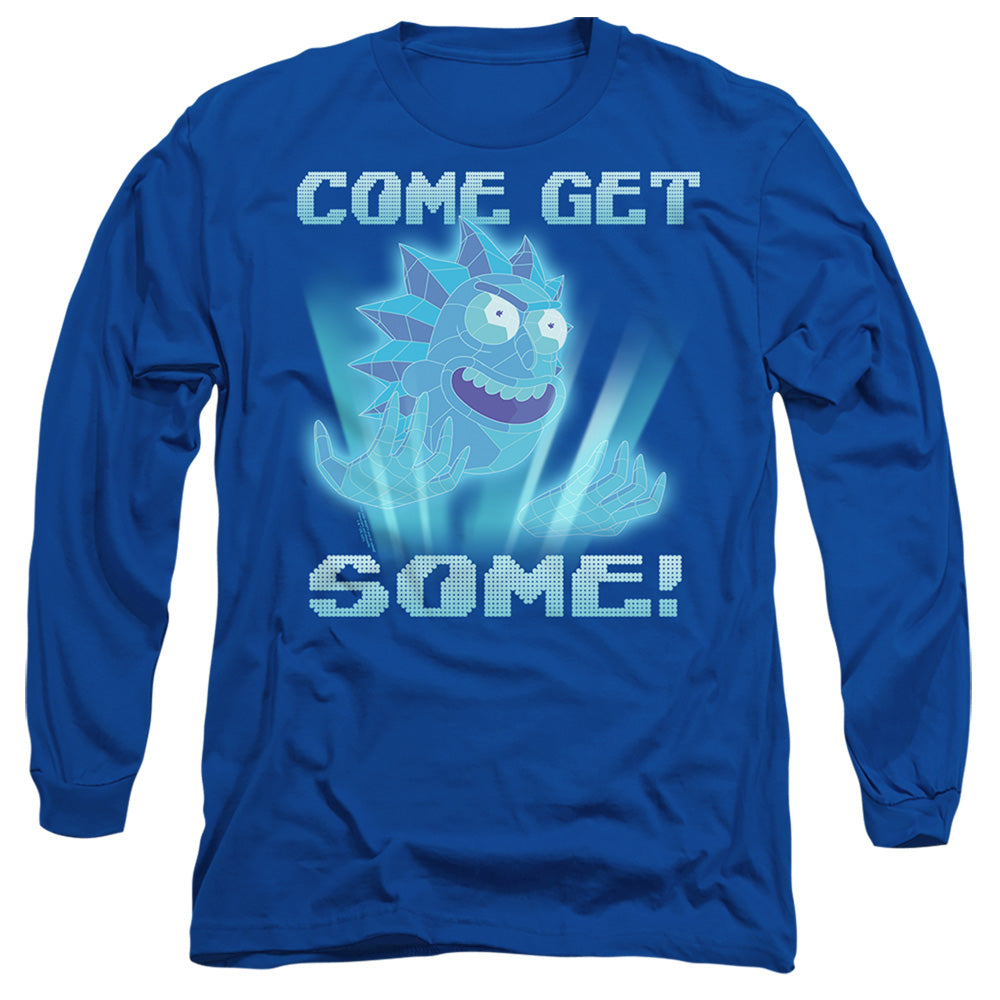 Rick And Morty Come Get Some Mens Long Sleeve Shirt Royal Officially Licensed