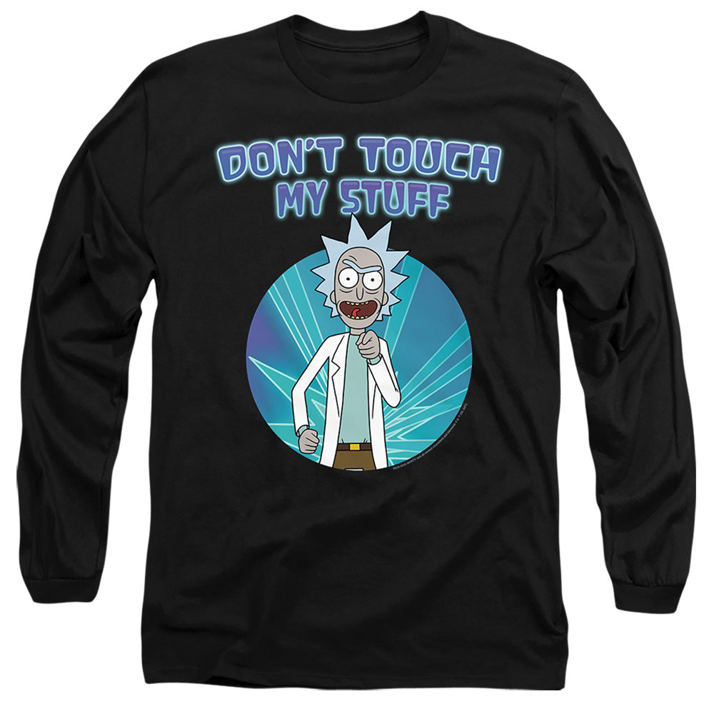Rick And Morty Don'T Touch Mens Long Sleeve Shirt Black Officially Licensed