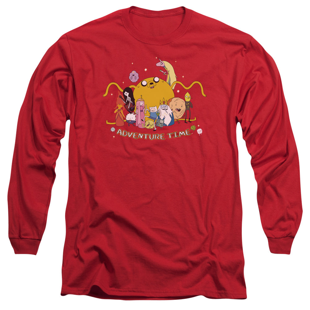 Adventure Time Outstretched Mens Long Sleeve Shirt Red Officially Licensed
