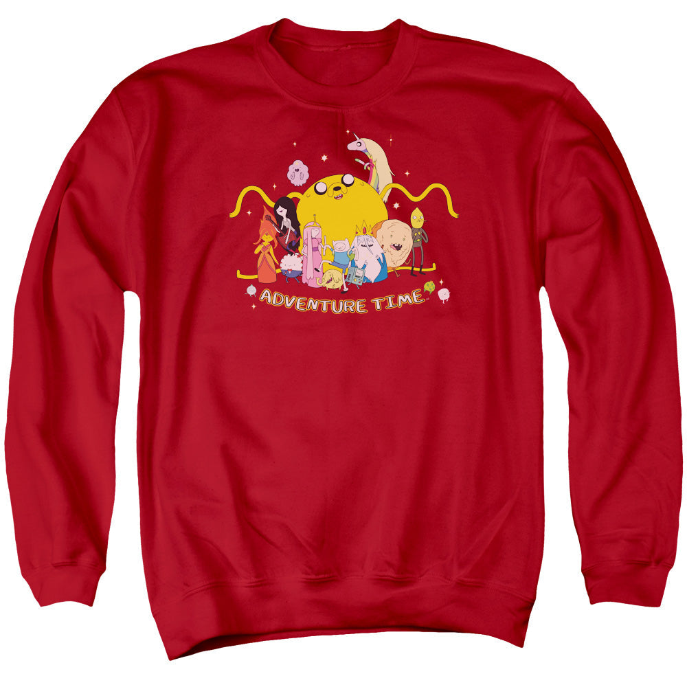 Adventure Time Outstretched Mens Crewneck Sweatshirt Red Officially Licensed