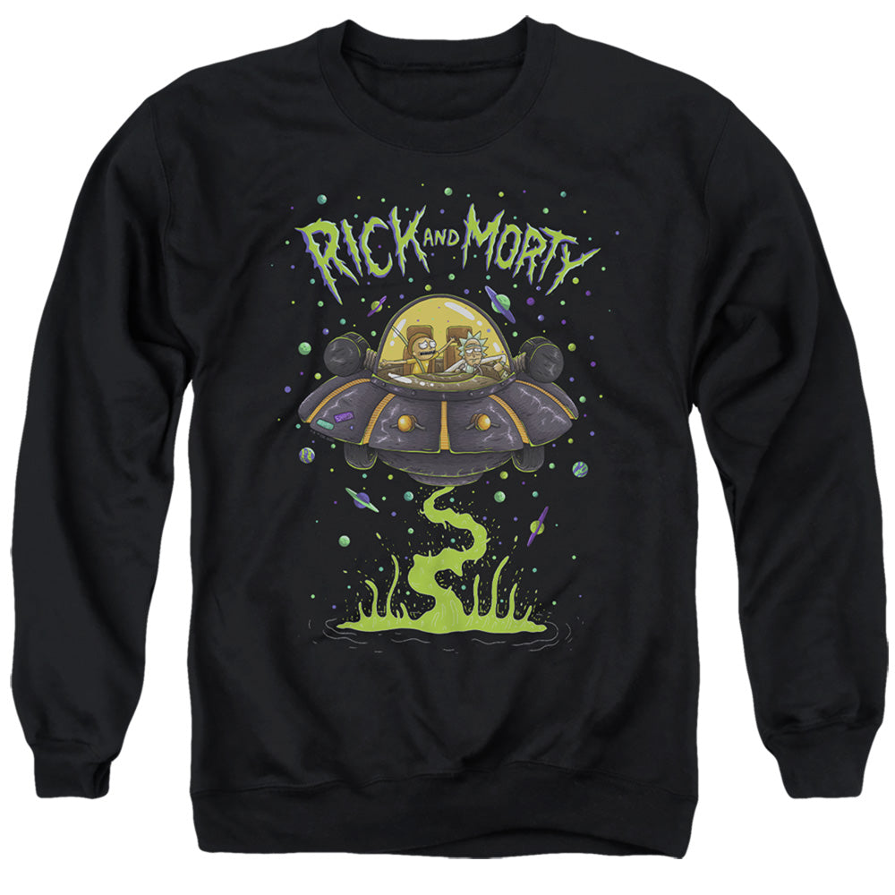 Rick And Morty Ufo Mens Crewneck Sweatshirt Black