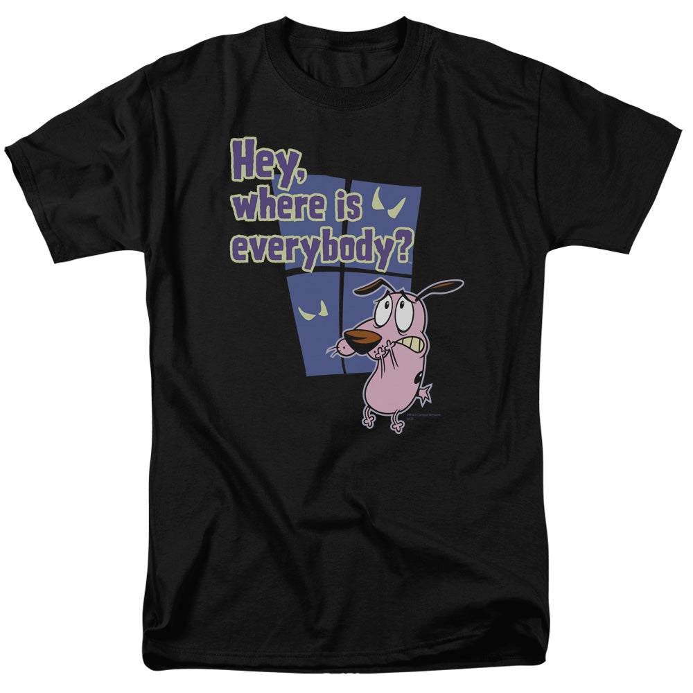 Courage Where Is Everybody Mens T Shirt Black Officially Licensed