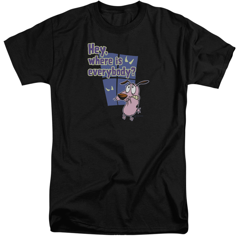Courage Where Is Everybody Mens Tall T Shirt Black Officially Licensed