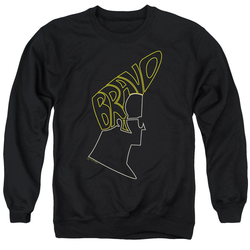 Johnny Bravo Bravo Hair Mens Crewneck Sweatshirt Black Officially Licensed
