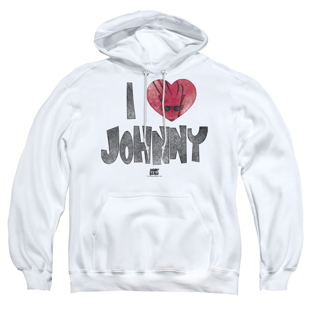 Johnny Bravo I Heart Johnny Mens Hoodie White Officially Licensed