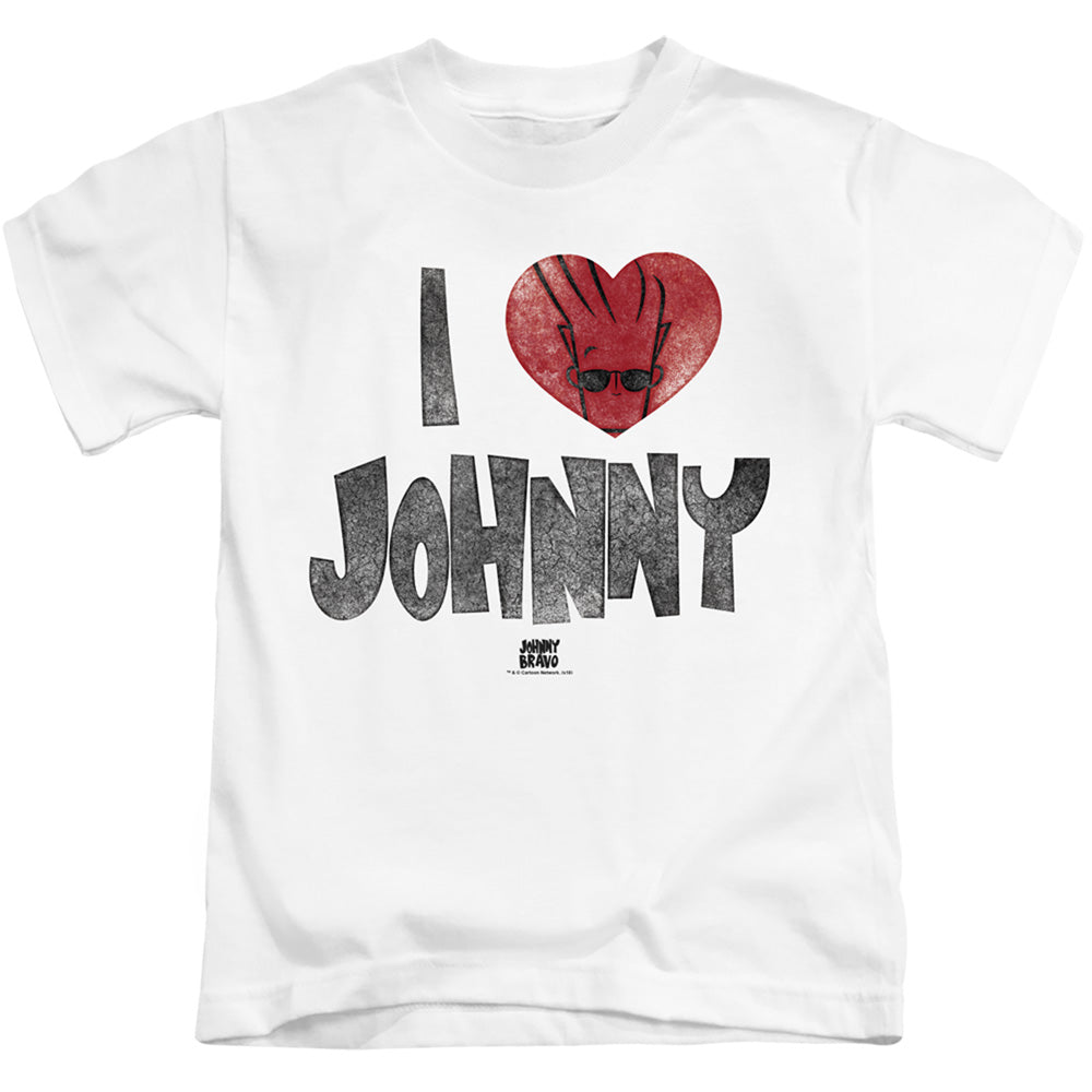 Johnny Bravo I Heart Johnny Juvenile Kids Youth T Shirt White Officially Licensed