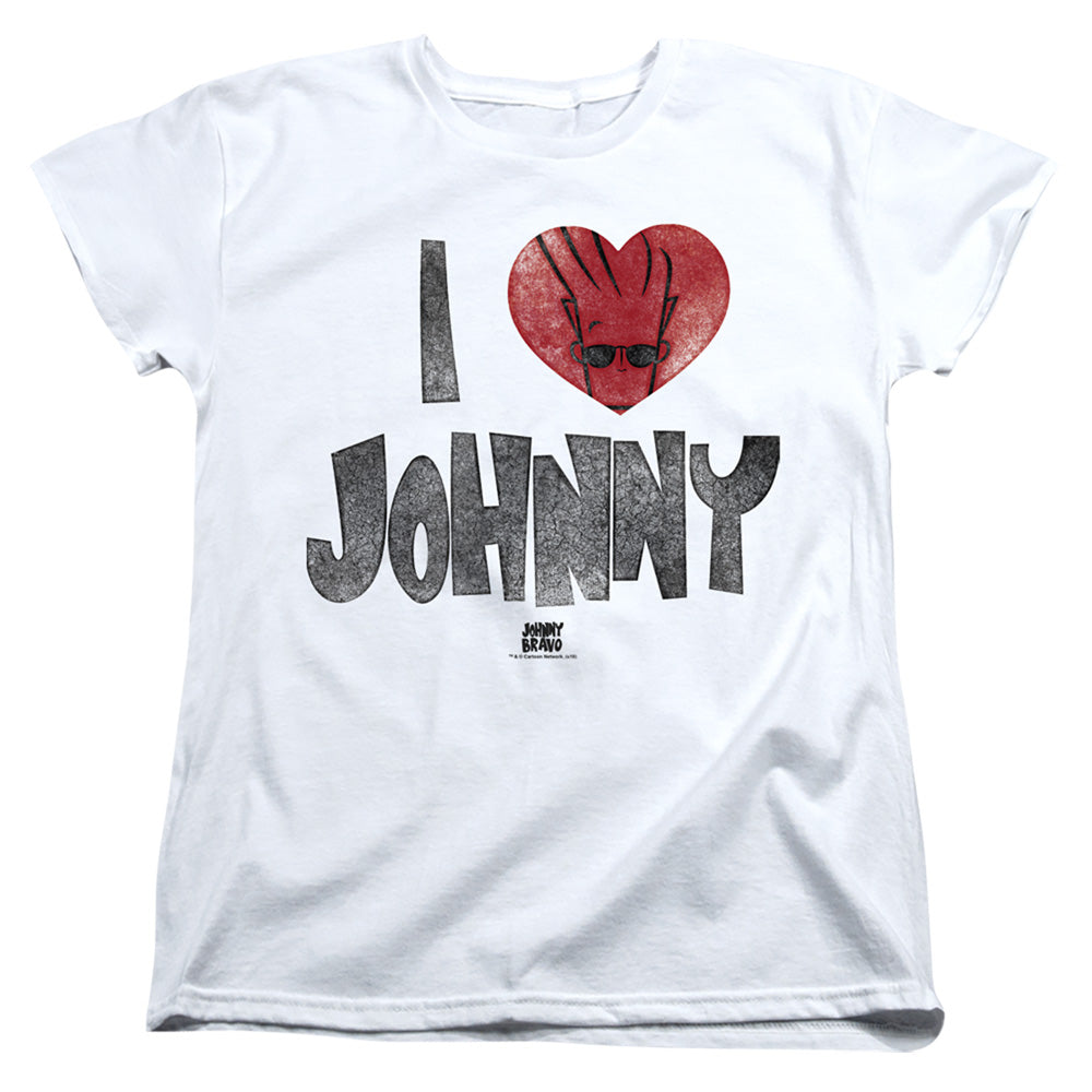 Johnny Bravo I Heart Johnny Womens T Shirt White Officially Licensed
