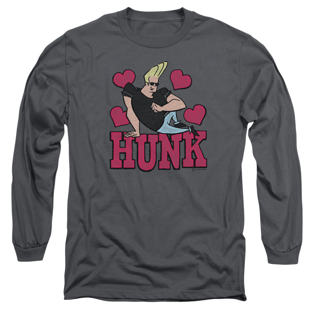 Johnny Bravo Hunk Mens Long Sleeve Shirt Charcoal Officially Licensed Officially Licensed