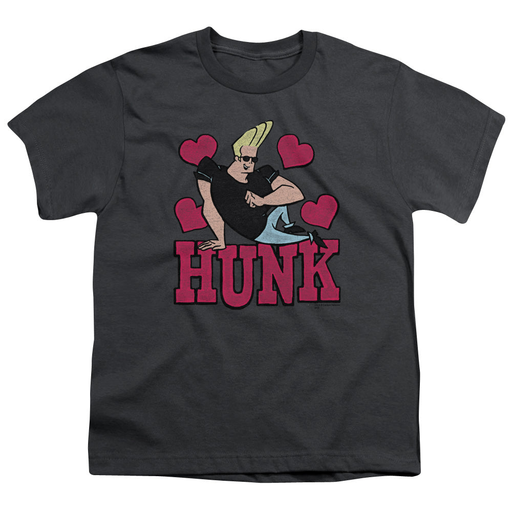 Johnny Bravo Hunk Kids Youth T Shirt Charcoal Officially Licensed